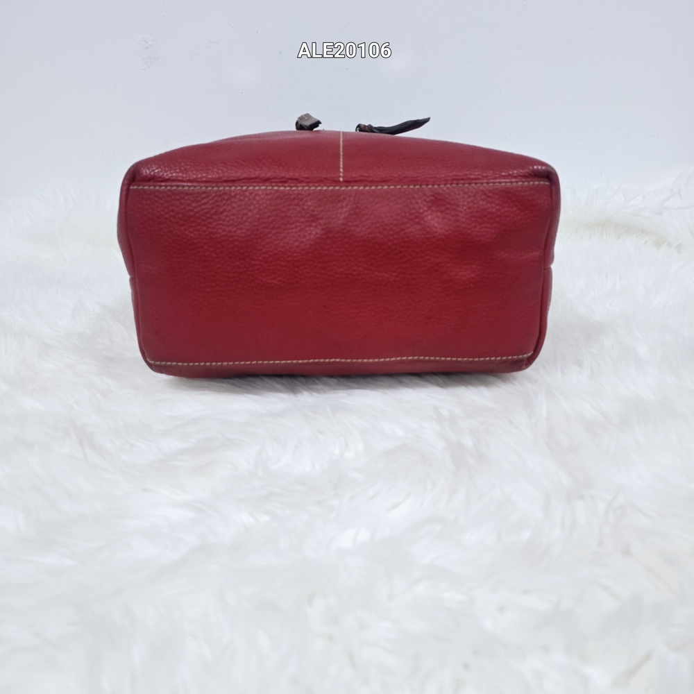 Dooney & Bourke Red Leather Tote / Shoulder Bag Zip Pocket - Picture 6 of 16